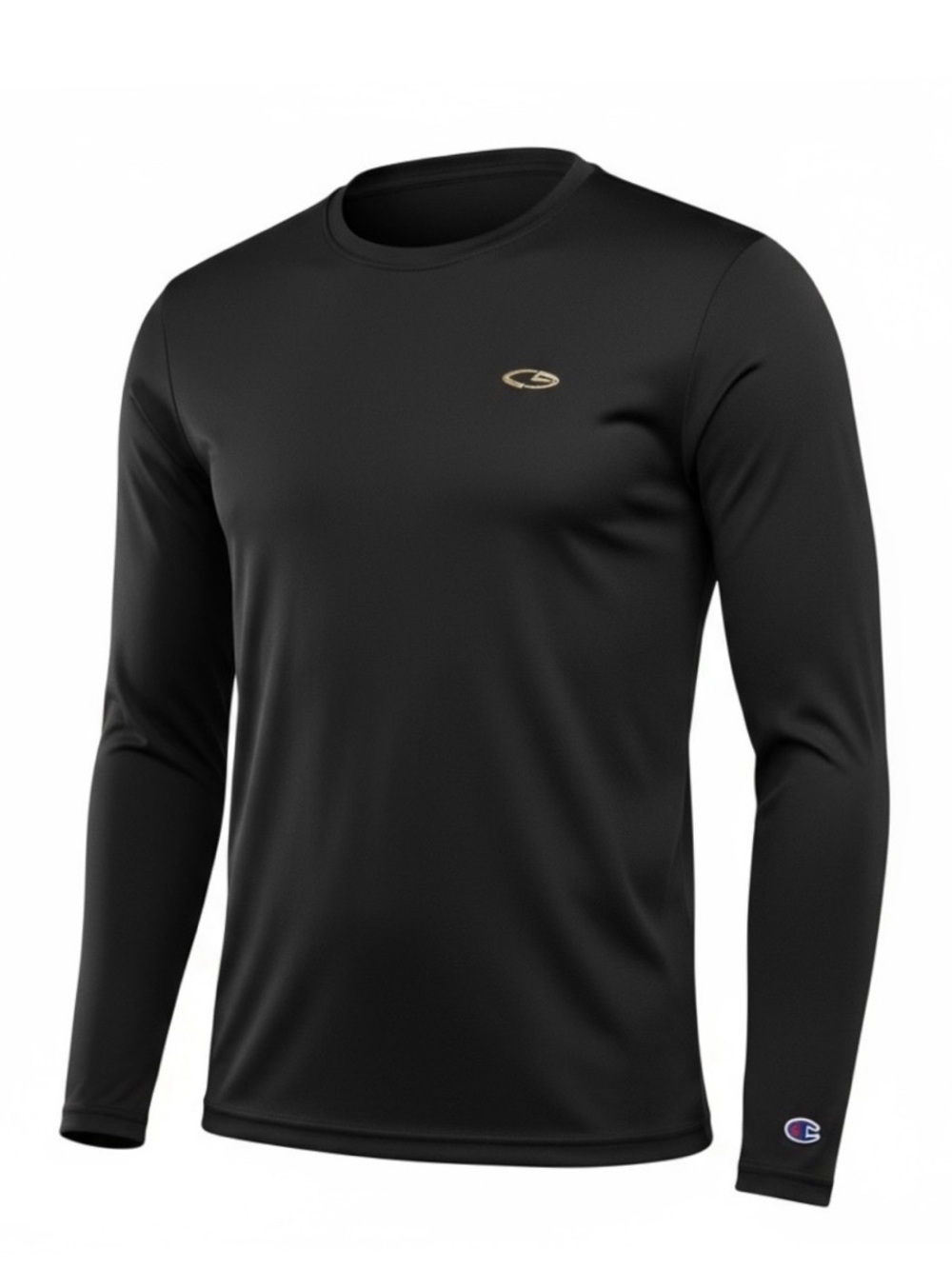 Champion Black Long Sleeve Duo Dry Athletic Shirt Size Large